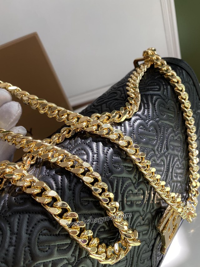 Burberry專門店新款中號TB刺繡絎縫鎖扣包 巴寶莉羔羊皮鏈條單肩斜挎女包 yxb1169